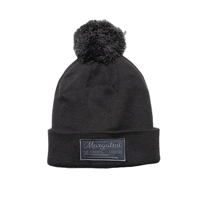 Dark Grey Pom Pom Hat