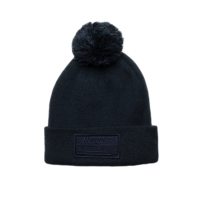 Navy Blue Pom Pom Hat