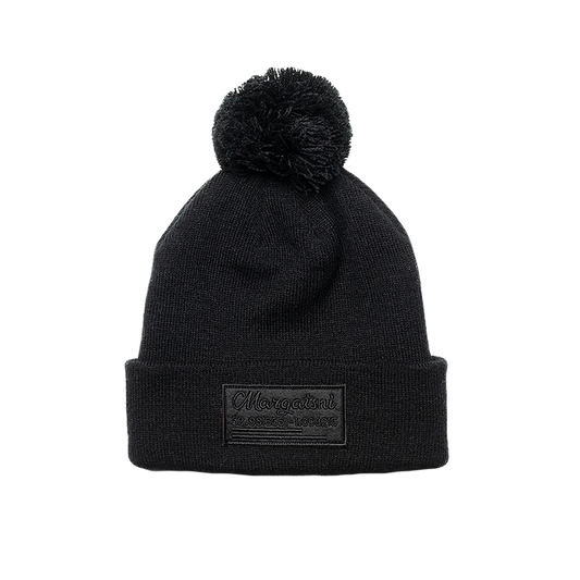 Black Pom Pom Hat