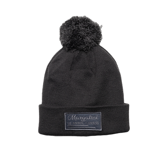 Dark Grey Pom Pom Hat