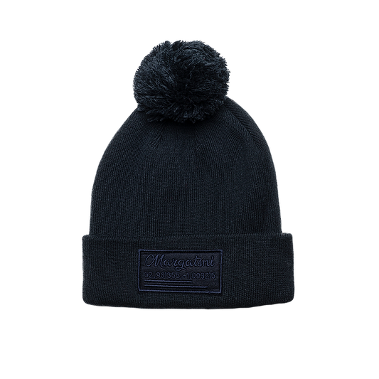 Navy Blue Pom Pom Hat
